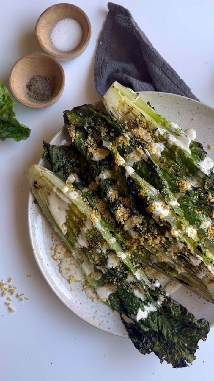 This Whole30 Grilled Romaine Caesar Salad is next-level good