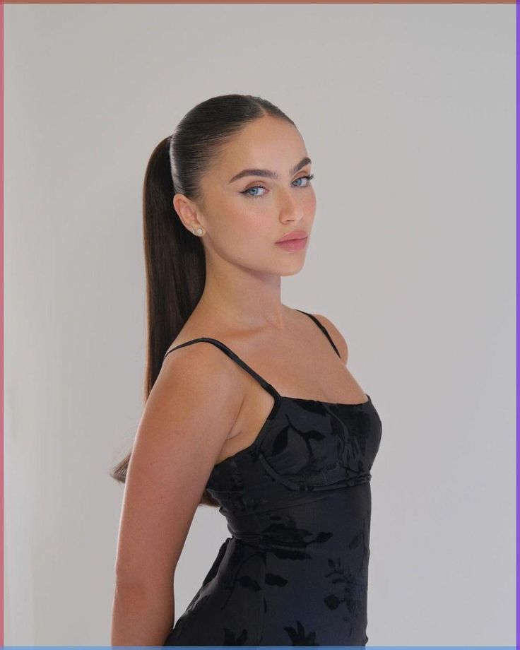 This sleek high ponytail is a true embodiment of minimalist 