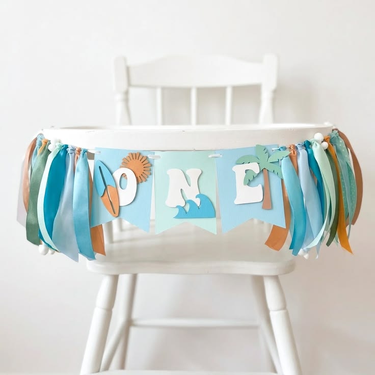 Surf Highchair Banner for a Festive  Make your little’s boy 