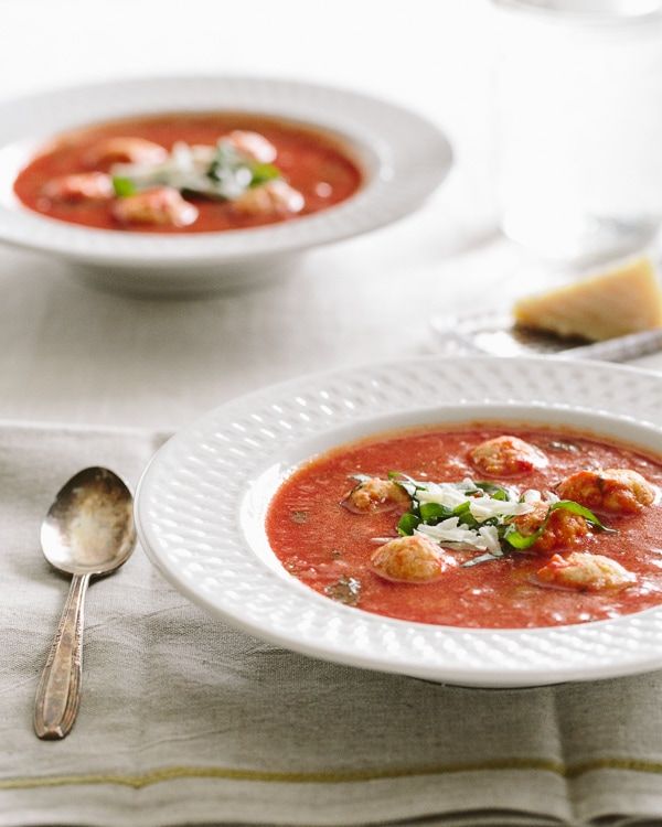 tomato soup with ricotta dumplings