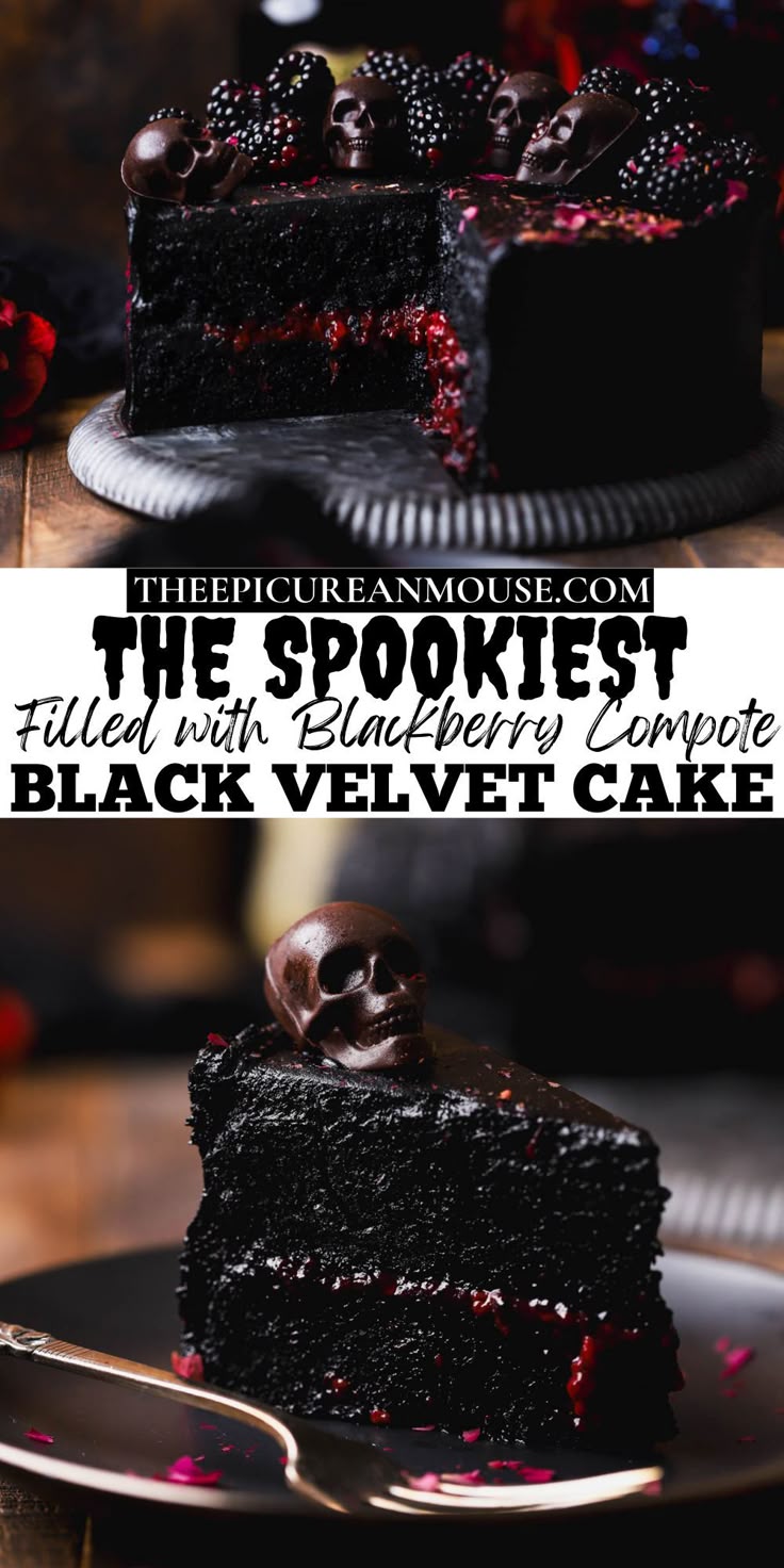 Black Velvet Halloween Cake