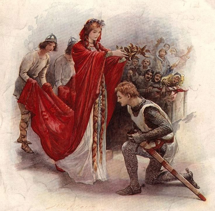 An illustration from the historical novel Ivanhoe (1820) 
by