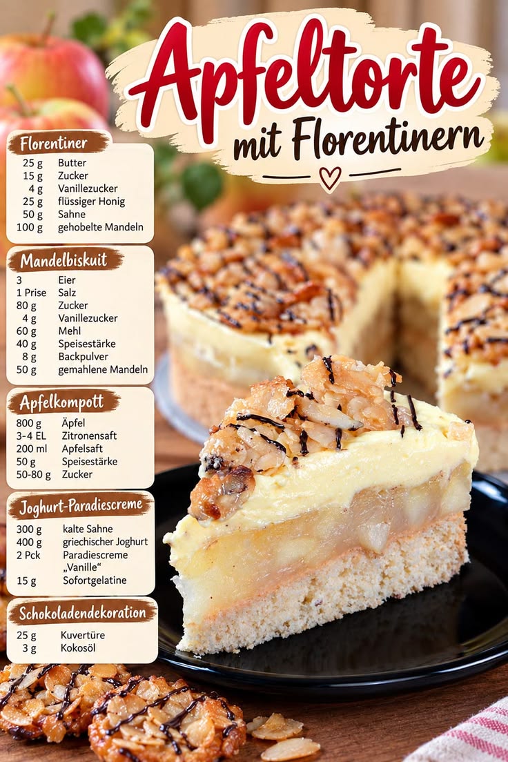 Florentiner schmecken auch auf einer Apfeltorte! Knusprige M