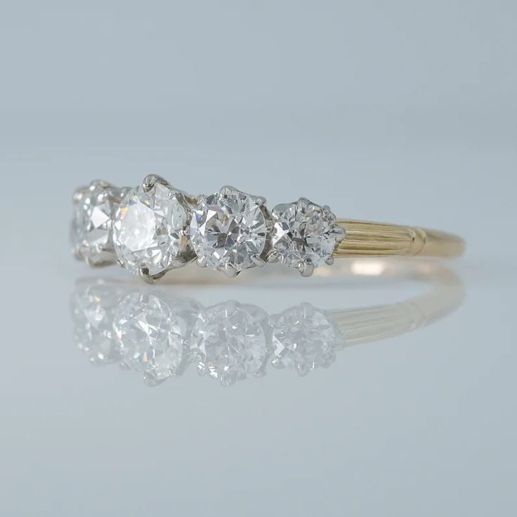 A Stunning Art Deco Five Stone Diamond Ring - Etsy