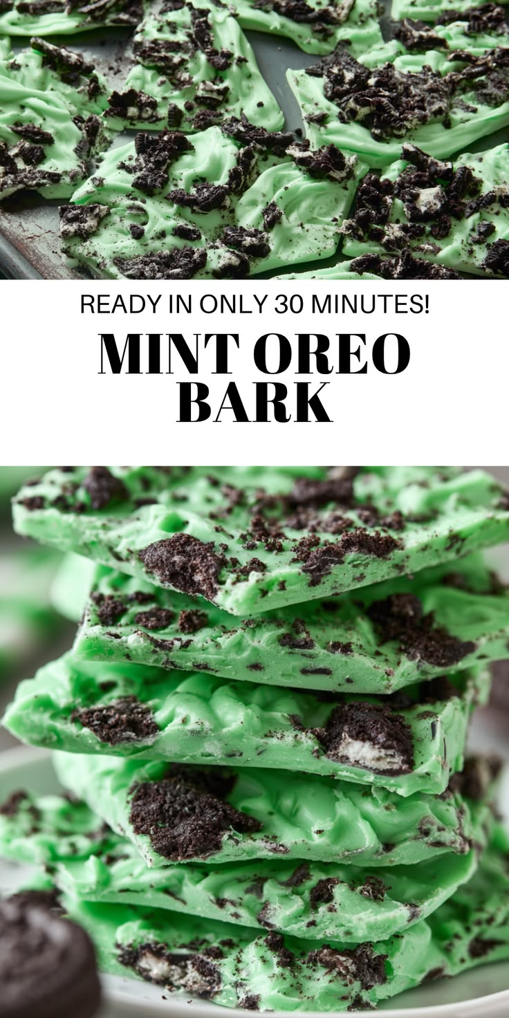 This Easy Mint Oreo Bark is a refreshingly cool and creamy t