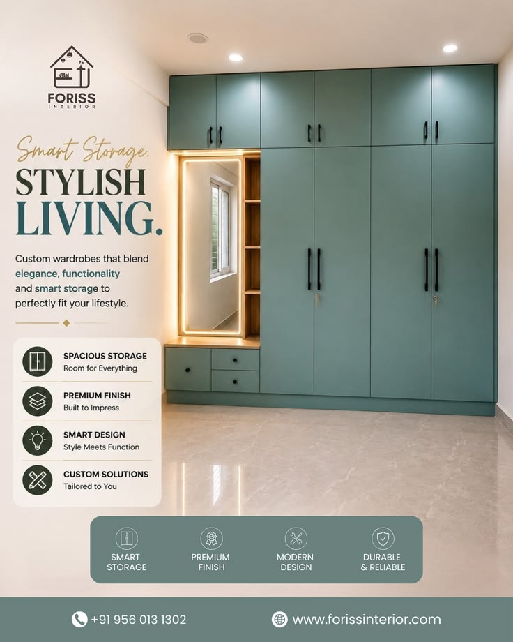 Upgrade your bedroom with a modern wardrobe designed for sma