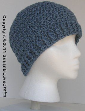 crocheted griddle stitch beanie