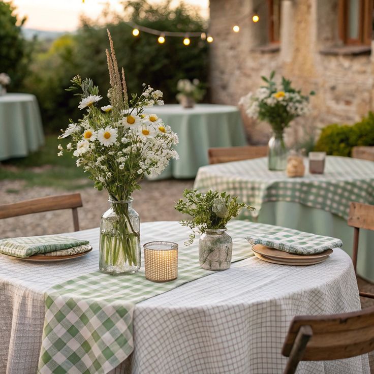 Understated charm meets trending checks — this wedding table