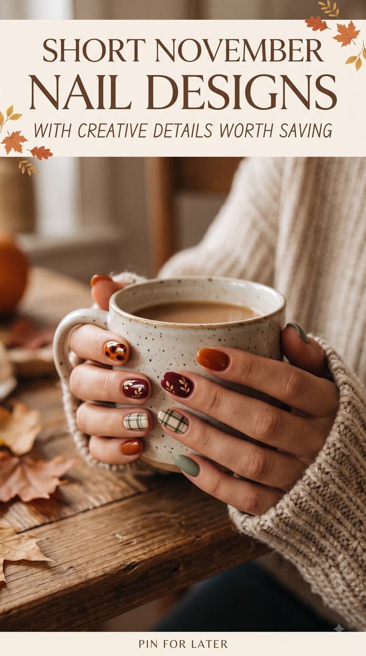 Short November Nail Designs With Creative Details Worth Savi