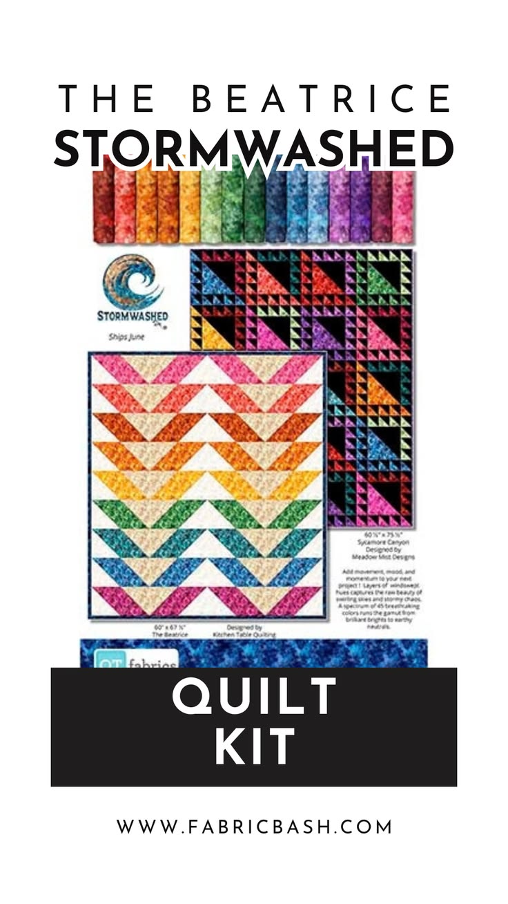The Beatrice Quilt Kit showcases the colorful Stormwashed co