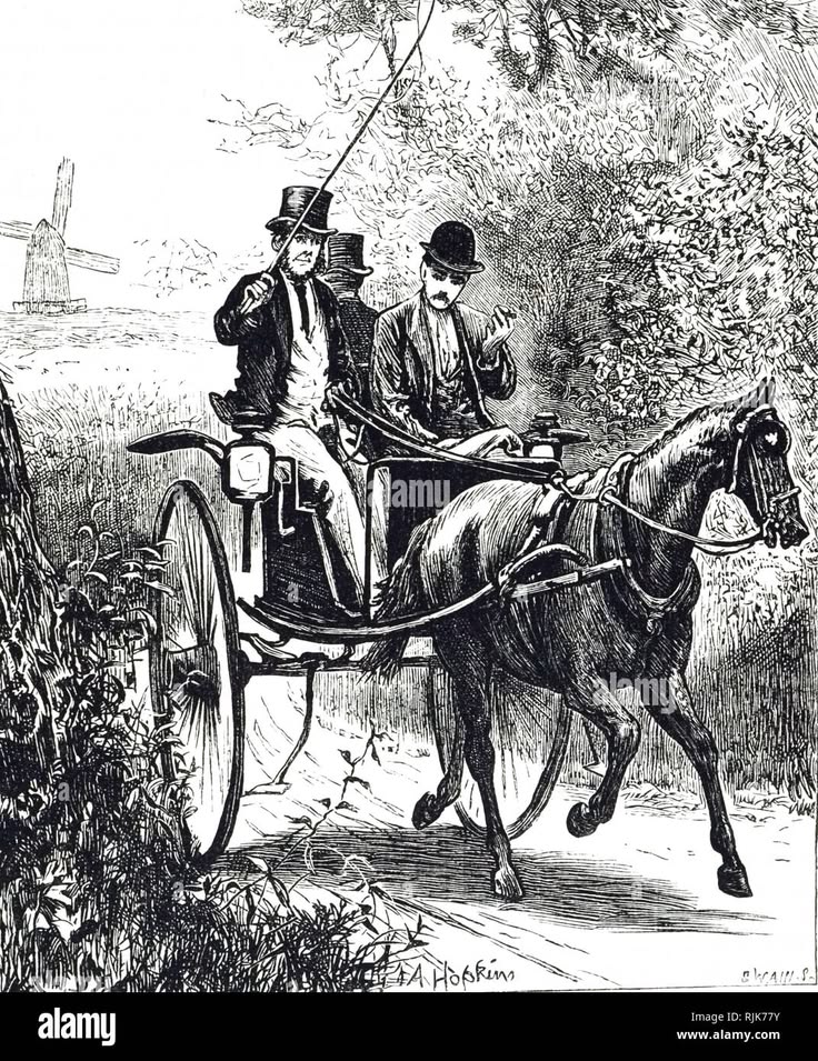Download this stock image: An engraving depicting a dog cart