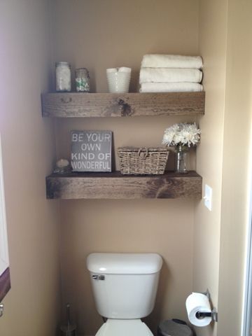 DIY $15 Chunky Wooden Floating Shelves
