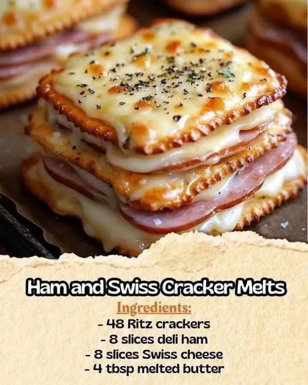 Grandma's Recipes | Ham and Swiss Cracker Melts | Facebook