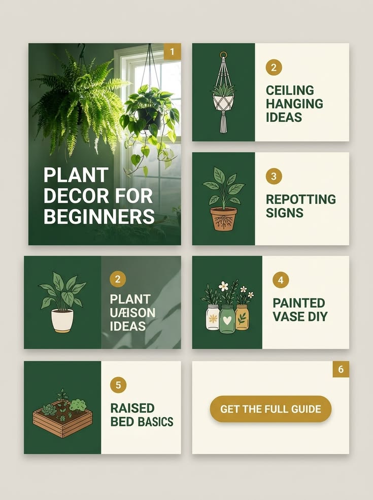 Swipe through easy plant projects: ceiling hangers, repottin