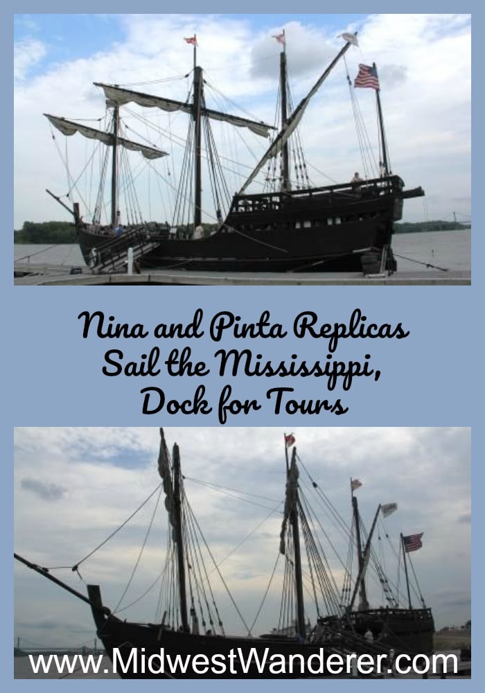 Nina and Pinta Replicas Sail the Mississippi, docking for to