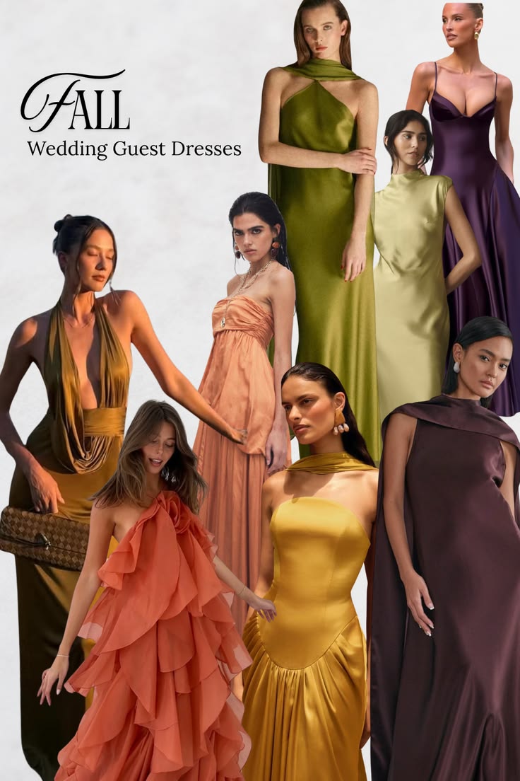 Fall wedding guest dresses for autumn weddings. Formal, cock