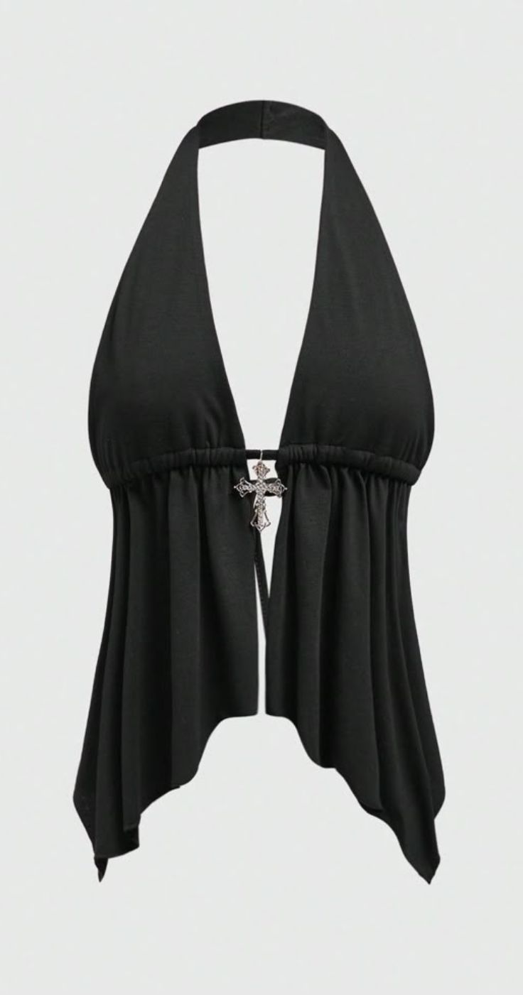Floerns Women's Y2k Going Out Clubwear Halter Top Tie Backle