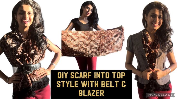 How to style as shawl as top. Accessorise with Belt and Blaz