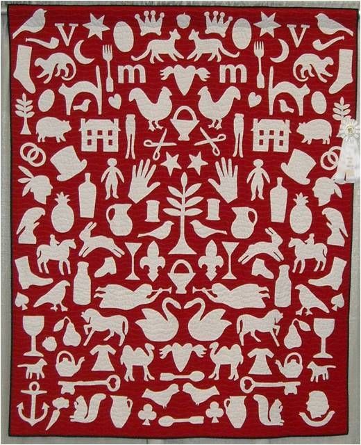 Applique - Red & White' Quilt by Mary Vaughn, 2009
