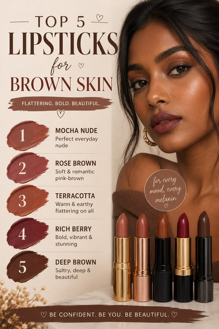 Looking for the perfect lipstick shades for brown skin? 🤎 Th
