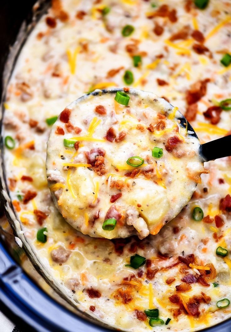 Slow Cooker Bacon Cheeseburger Soup - Life In The Lofthouse