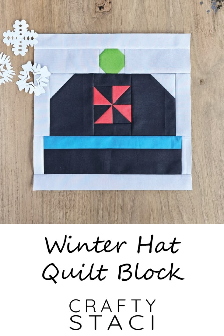 This cozy winter hat quilt block will keep you warm during t