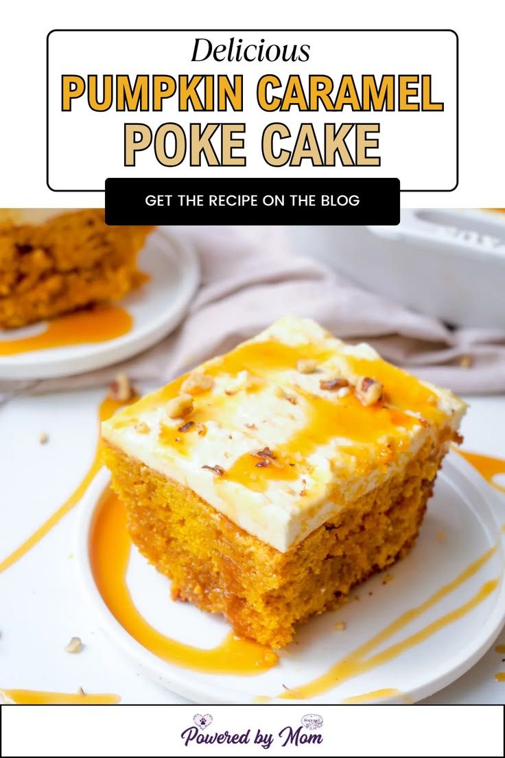 This pumpkin caramel poke cake really is the ultimate fall d