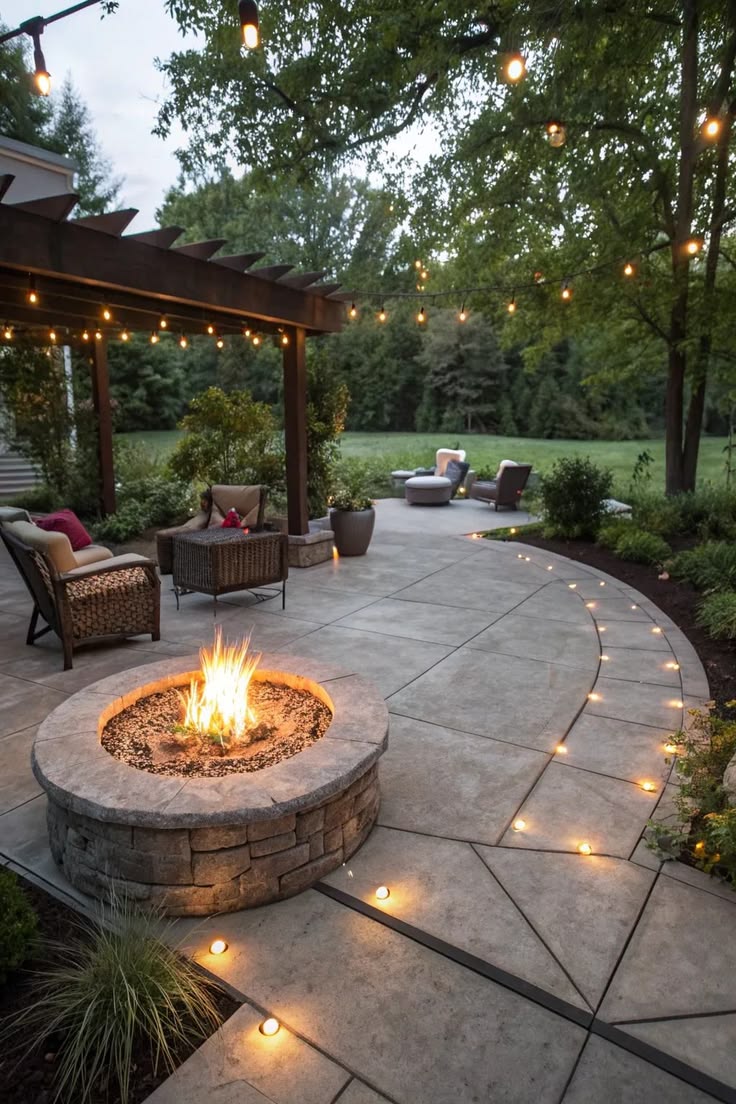 Concrete patios deliver a contemporary and refined aesthetic