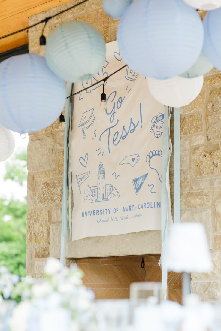 personalized details were layered throughout tess's unc cele