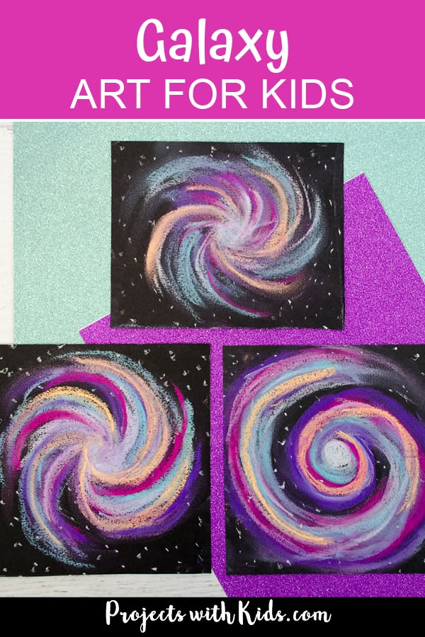 This chalk pastel galaxy art project is out of this world! K