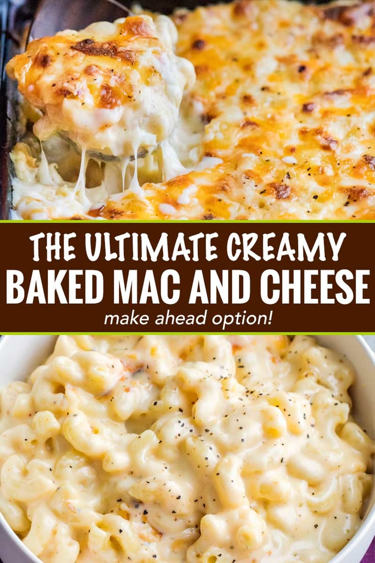 Rich and creamy homemade baked mac and cheese, filled with m