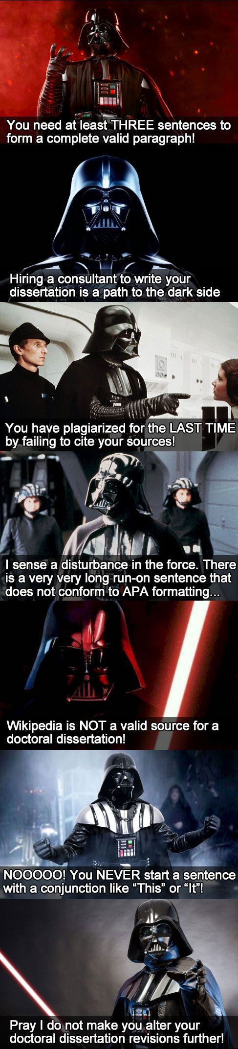 Darth Vader Words of Wisdom for Students Working on Doctoral