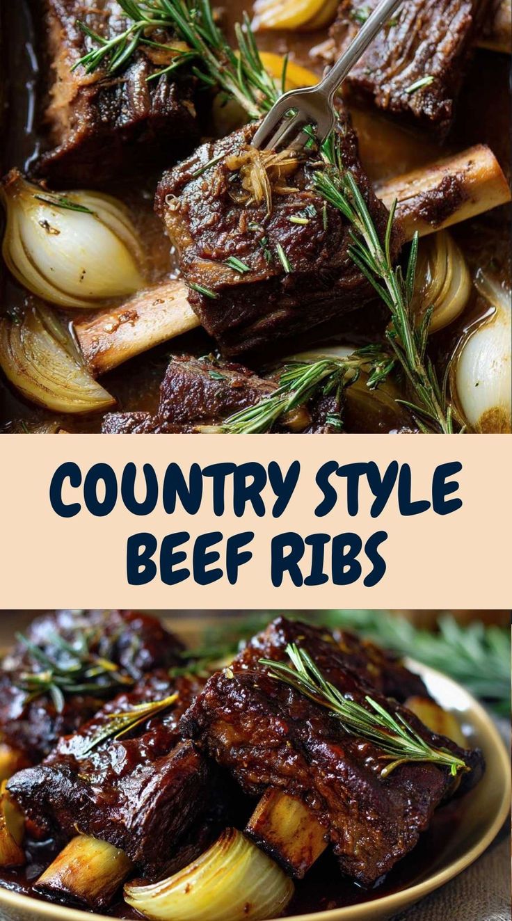 Easy slow cooked country style beef ribs turn tender and ric