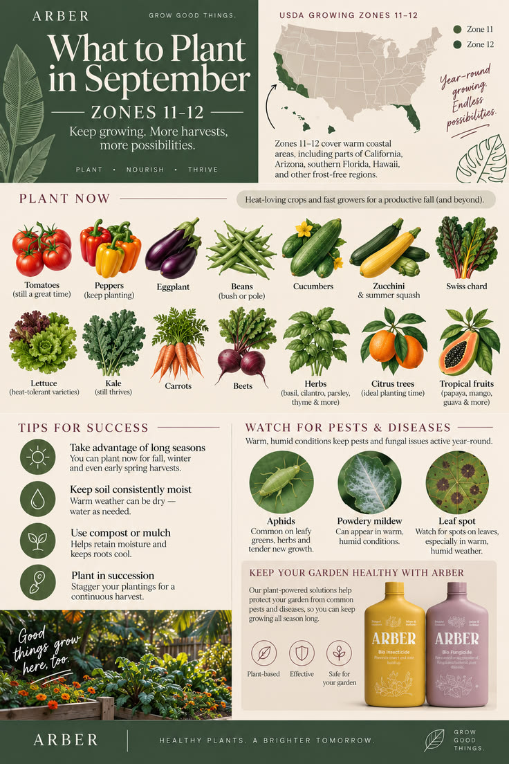 September means more growing in USDA Zones 11–12 🌿 With warm
