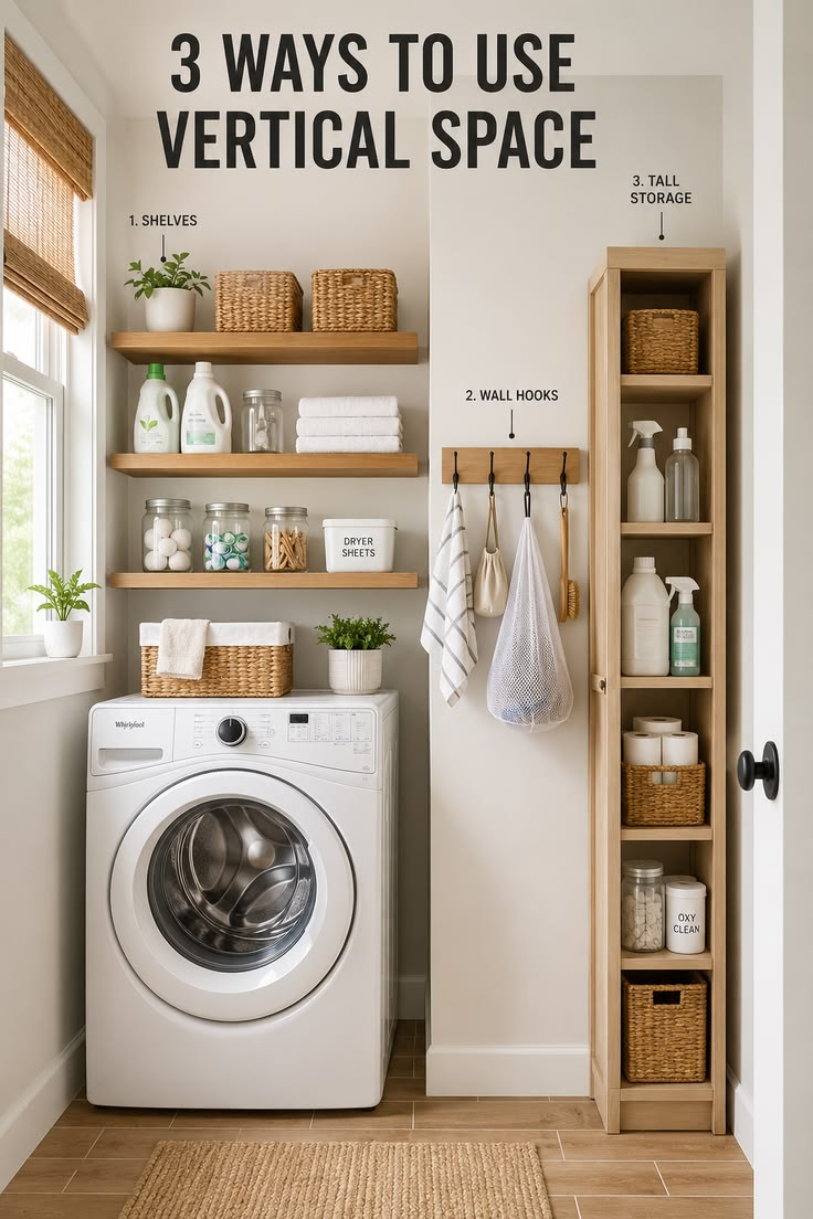 Short on space in your laundry room? 🧺 Use the walls instead