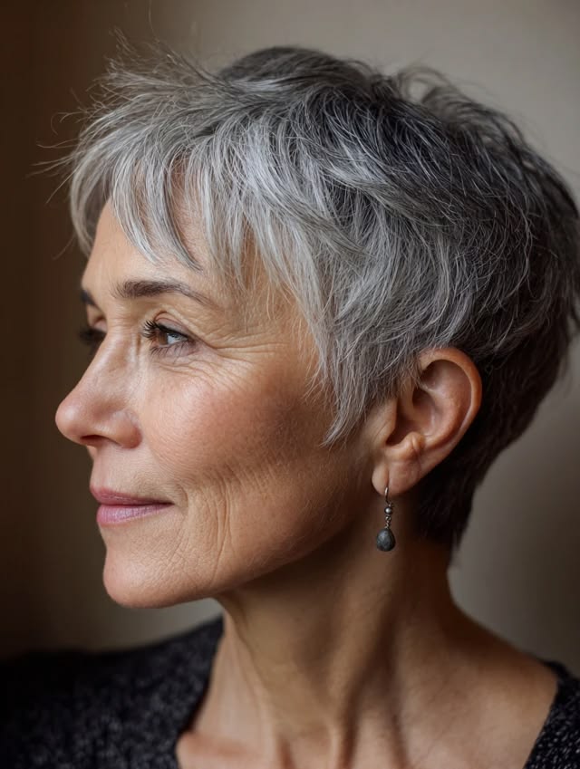 17 Gray Pixie Cuts for Older Women That Add Modern Style