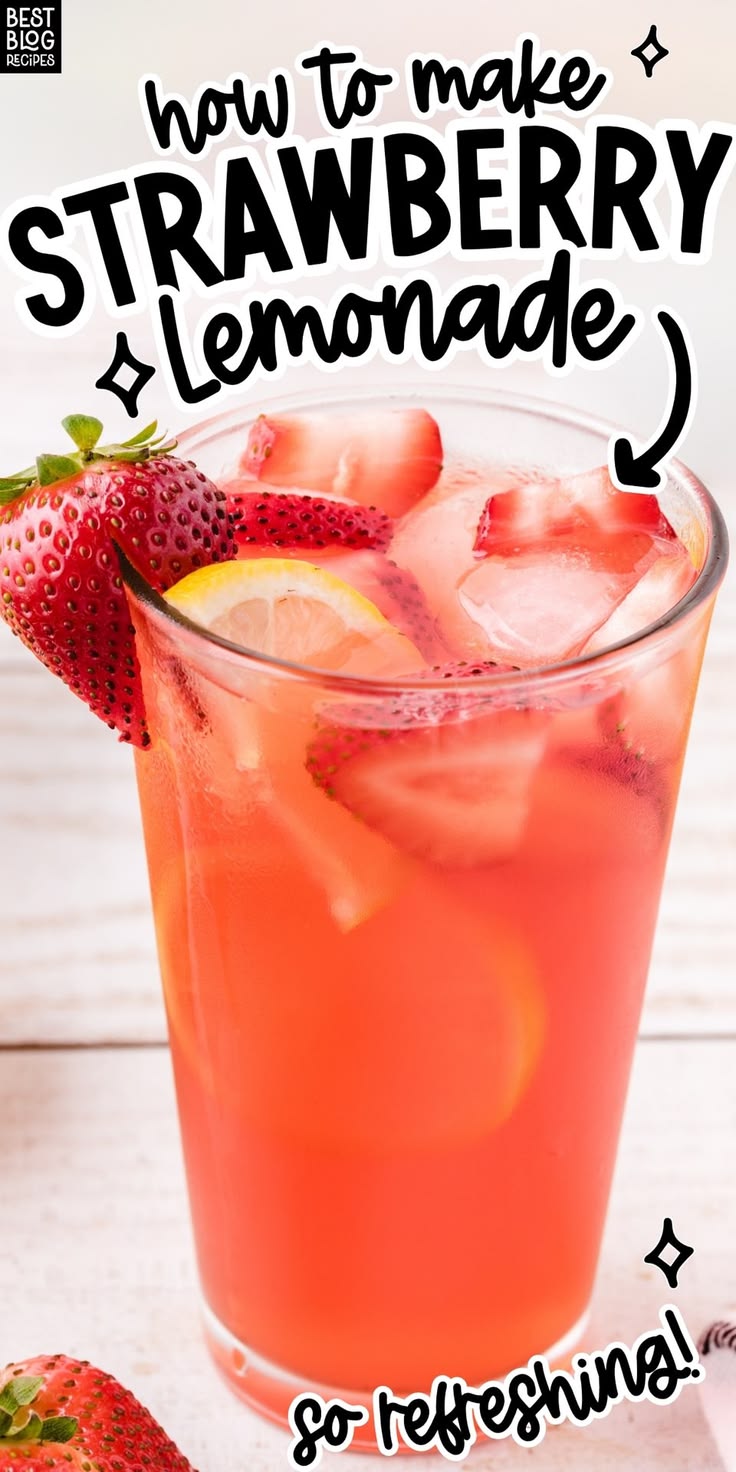 This easy Strawberry Lemonade recipe comes together in just 