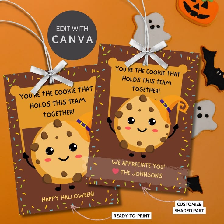 😍 Halloween Printable & Editable Gift Tags | Team Appreciati