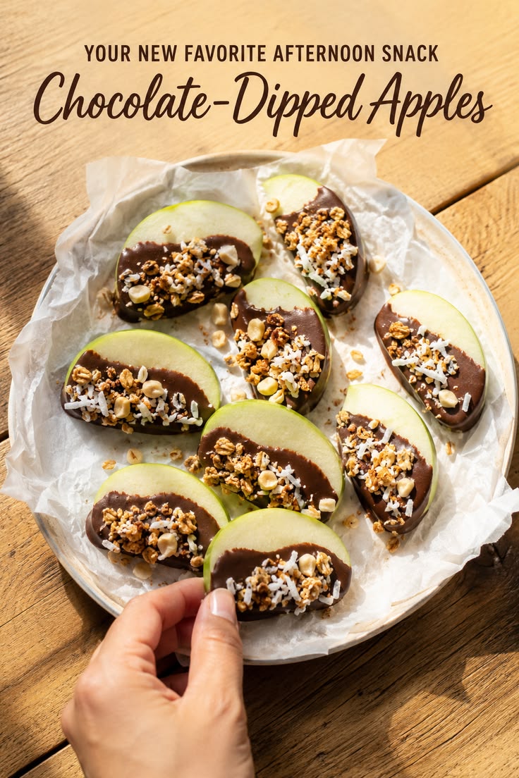 Looking for an easy sweet snack? These chocolate-dipped appl
