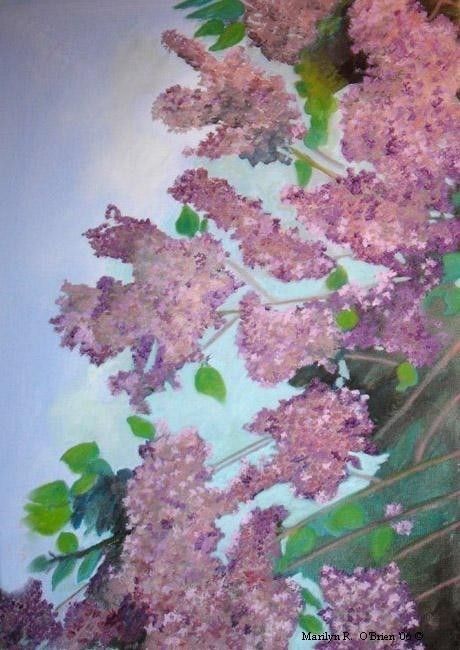 Lilac Branch  8 1/2 x 11 print of original oil by ArtByMaril