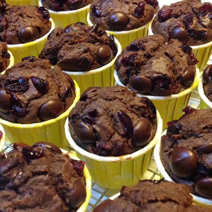 Cranberries and Double Choc Chip Muffins