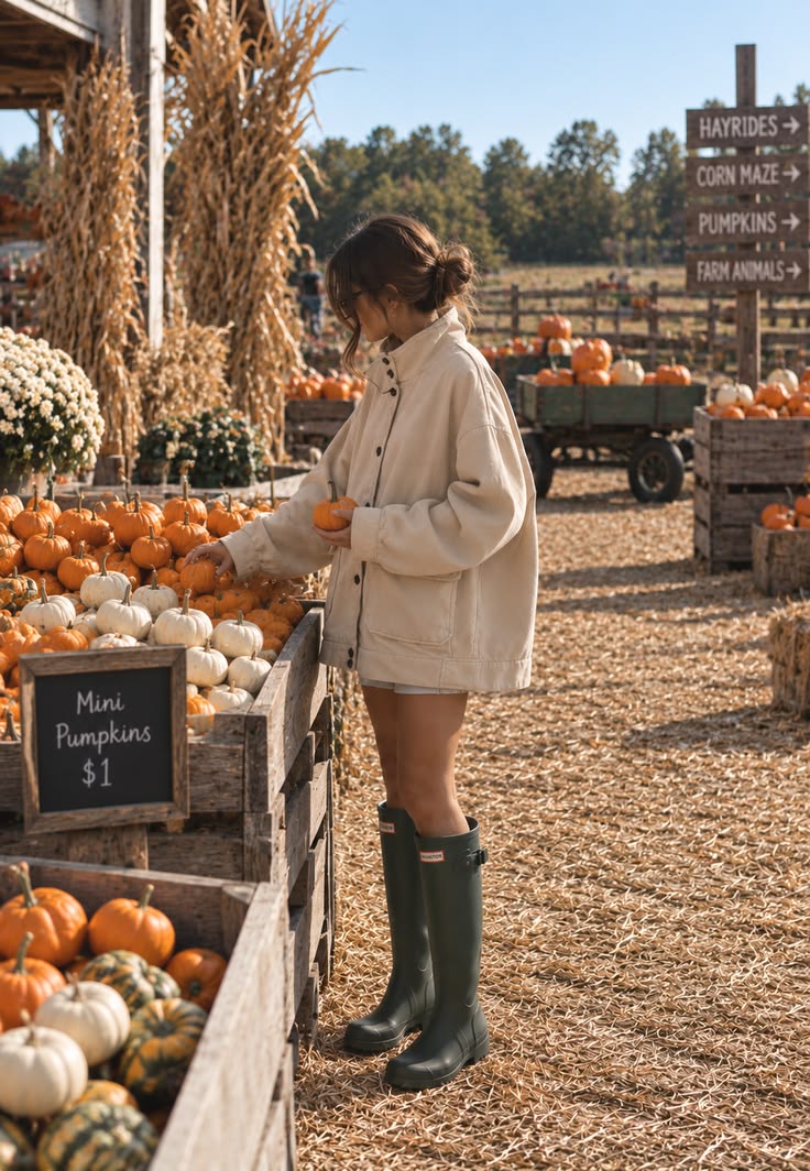 Fall outfit inspiration for a cozy pumpkin patch day 🍁 This 