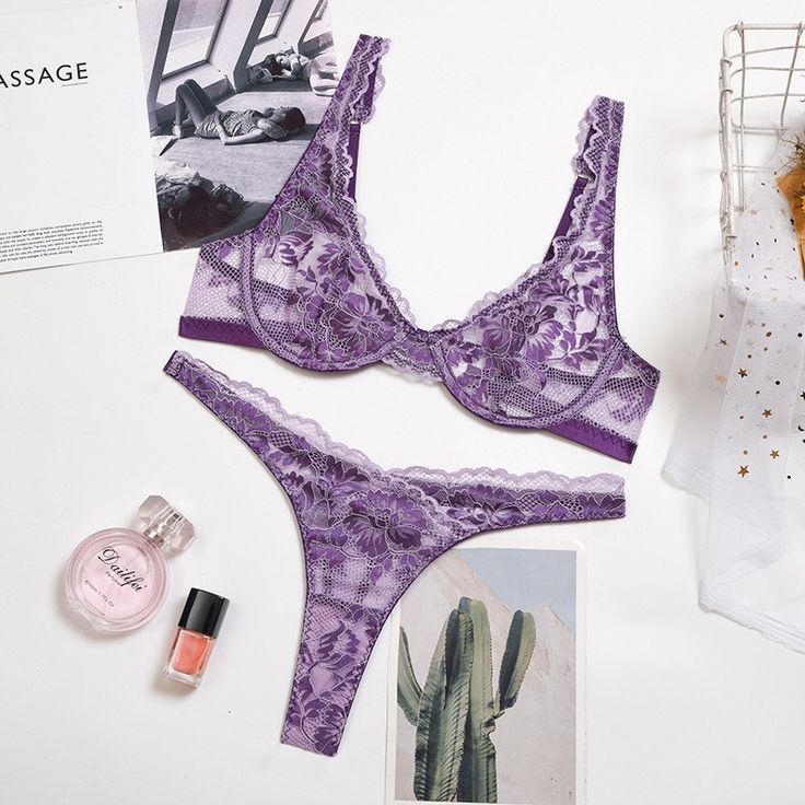 Two-color lace sexy underwear with steel ring women