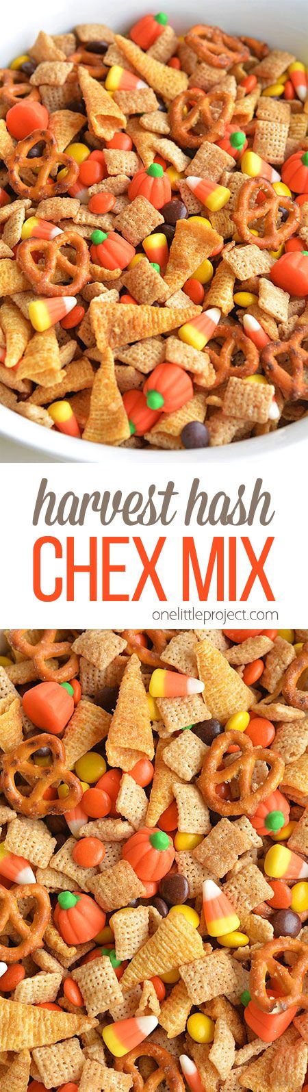 This Halloween harvest hash Chex mix is the PERFECT combinat