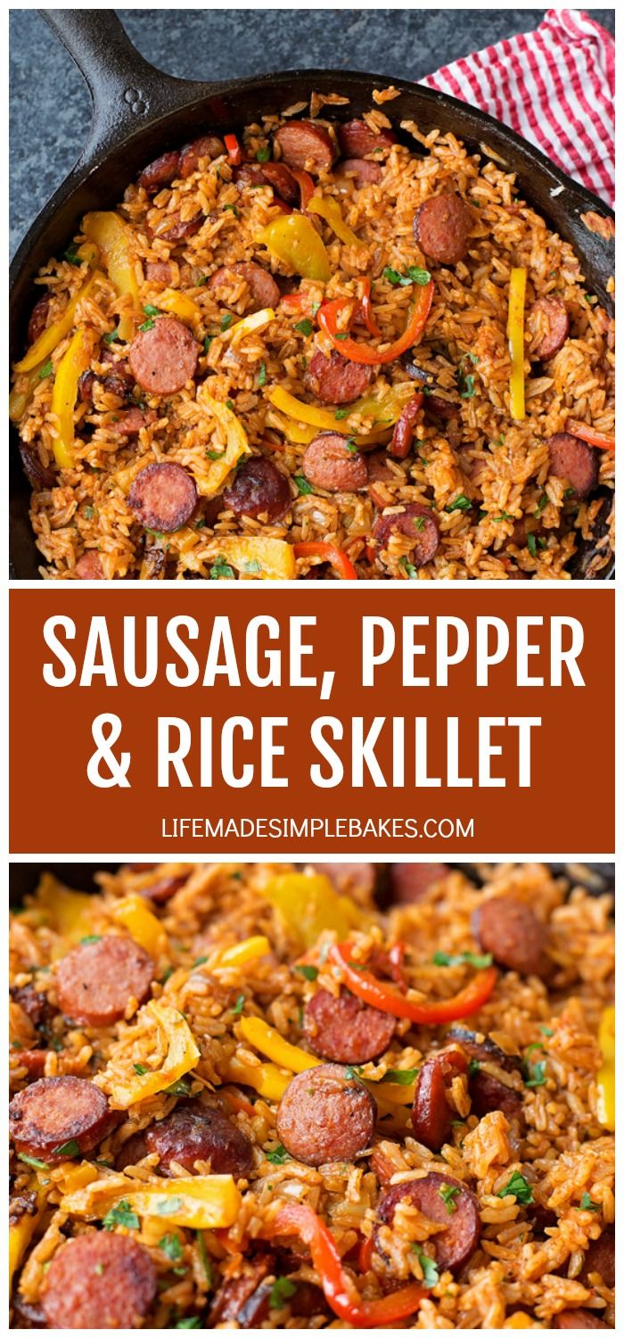 Smoky kielbasa sizzled with sweet bell pepper, onions and ga
