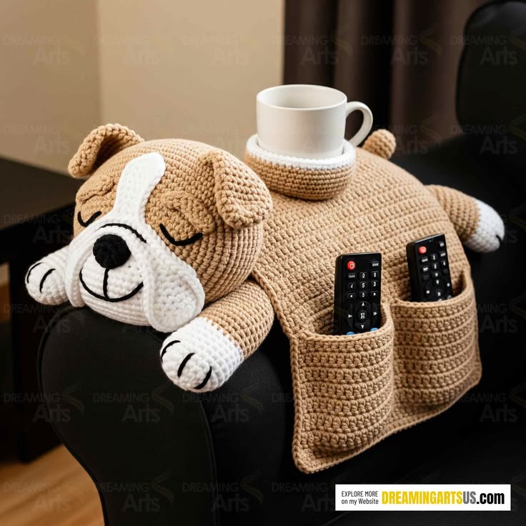 Crochet Dog Sofa Organizer | Perfect for Holding Remotes & D