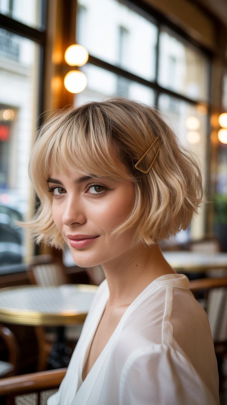 30 Short French Bob Styles With Blonde Bangs – Trending Now 