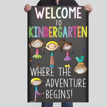 WELCOME to Kindergarten - medium BANNER / Chalk theme - Welc