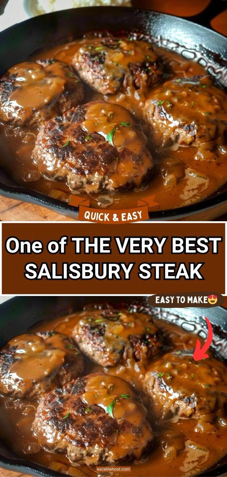 This juicy Bobby Flay Salisbury steak is an American comfort