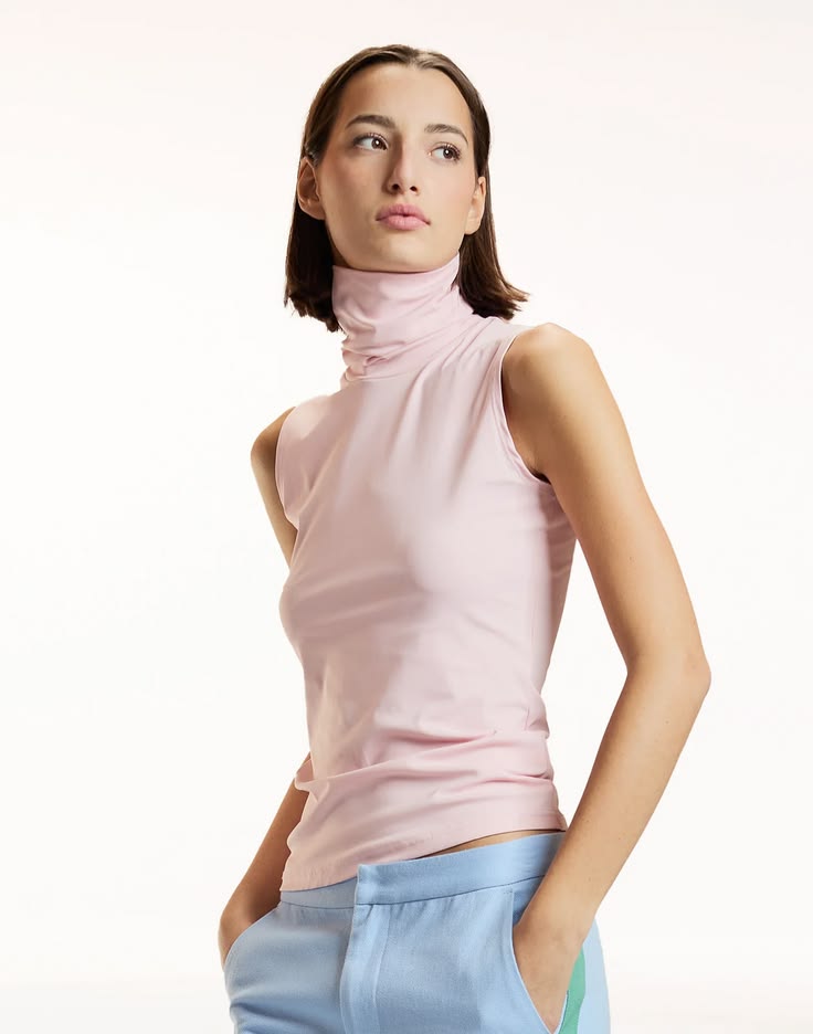 CYNTHIA ROWLEY Sutton Sleeveless Turtleneck